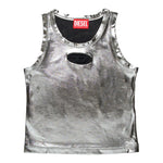 Diesel Canotta Tinta Unita con Logo per Bambina J02178XXX ARGENTO DIESEL 
