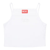 Diesel Canotta Bretelline Tinta Unita con Stampa Brillantinata per Bambina J02201 BIANCO DIESEL 