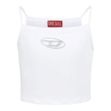 Diesel Canotta Bretelline Tinta Unita con Stampa Brillantinata per Bambina J02201XX BIANCO DIESEL 