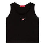 Diesel Canotta tinta unita con Logo Nero per Bambina J02238XX NERO DIESEL 