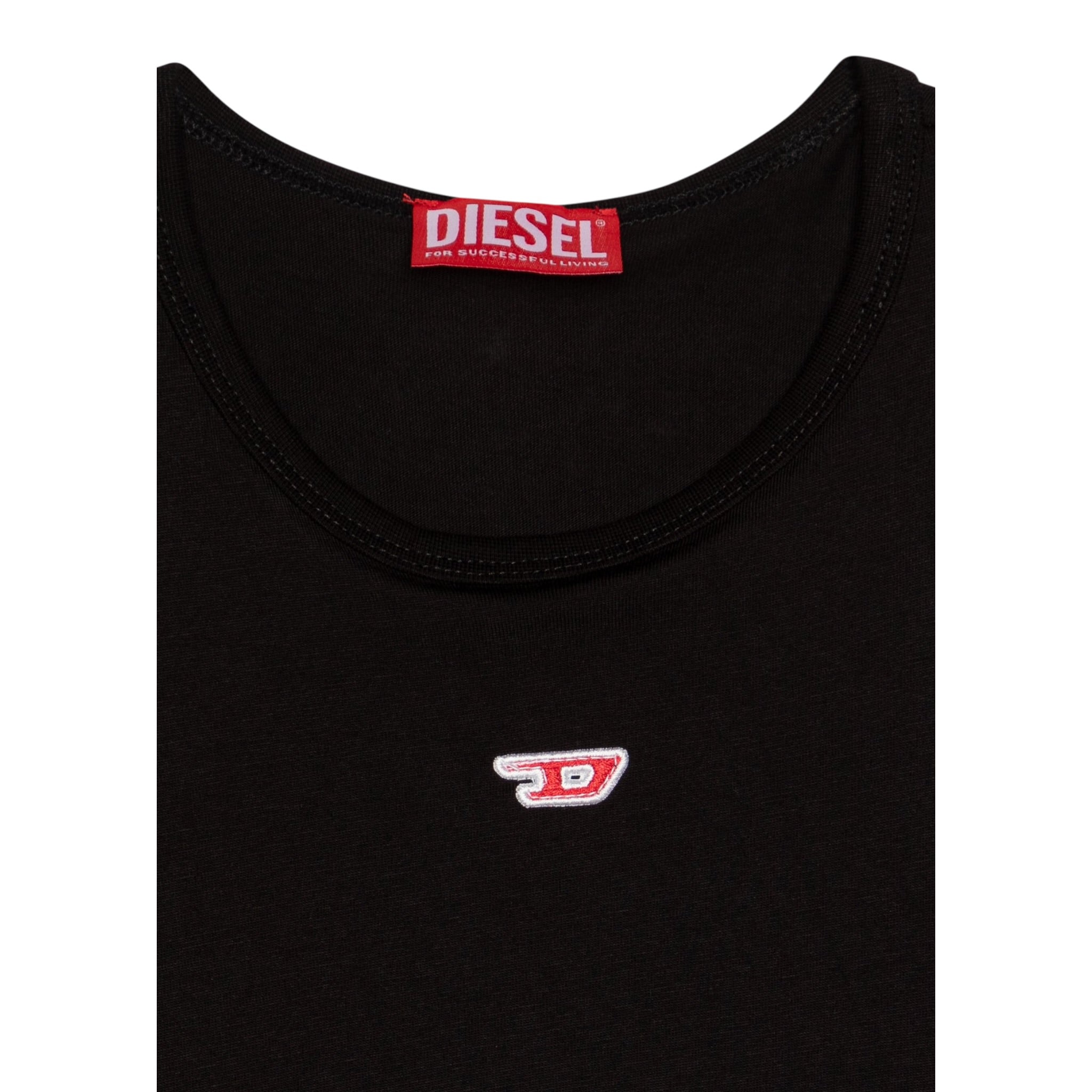 Diesel Canotta tinta unita con Logo Nero per Bambina J02238XX NERO DIESEL 