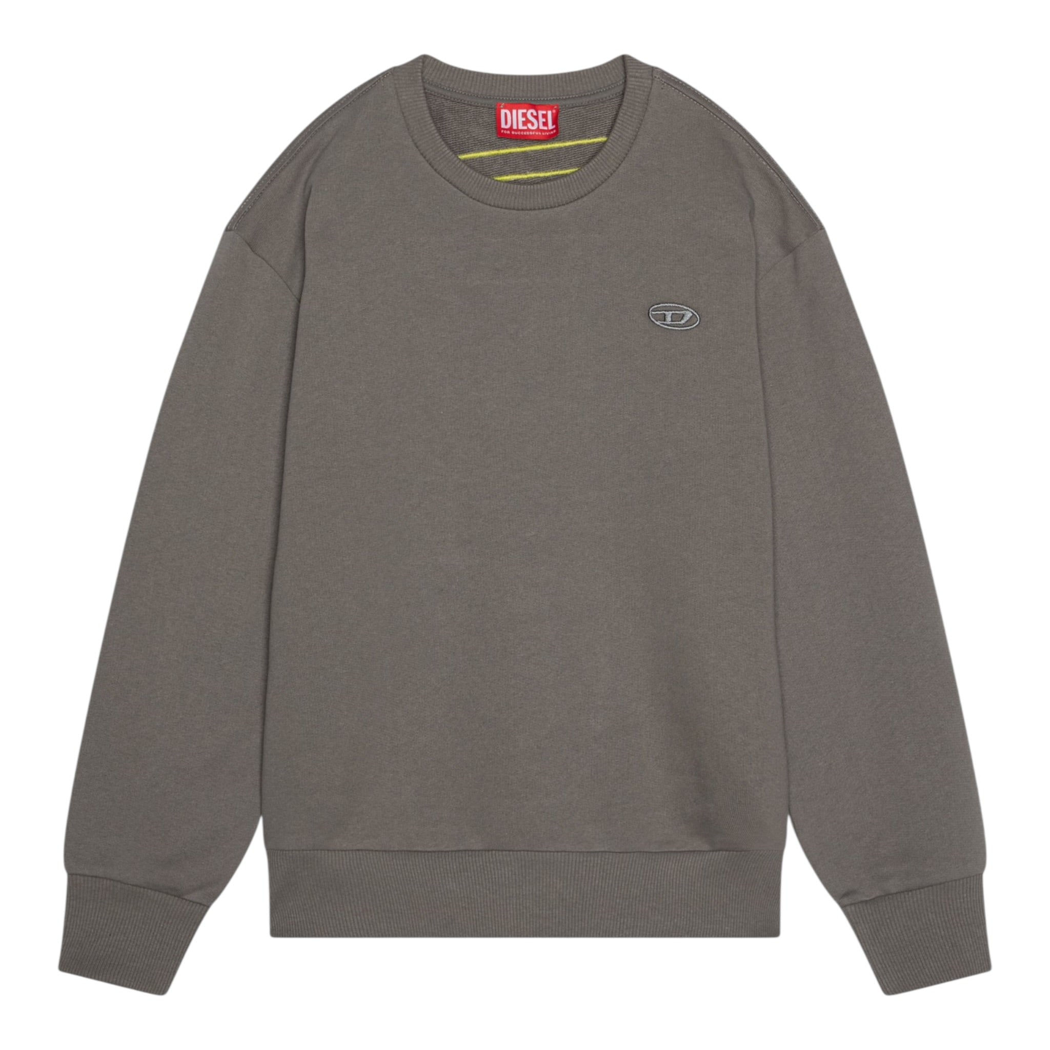Diesel Felpa Chiusa Girocollo Tinta Unita con Logo per Bambino J02274X VERDE DIESEL 