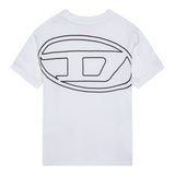 Diesel T-Shirt Girocollo Tinta Unita con Logo per Bambino J02276 BIANCO DIESEL 