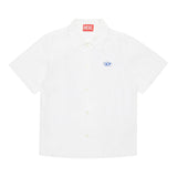 Diesel Camicia Mezza Manica Tinta Unita con Logo per Bambino J02286 BIANCO DIESEL 