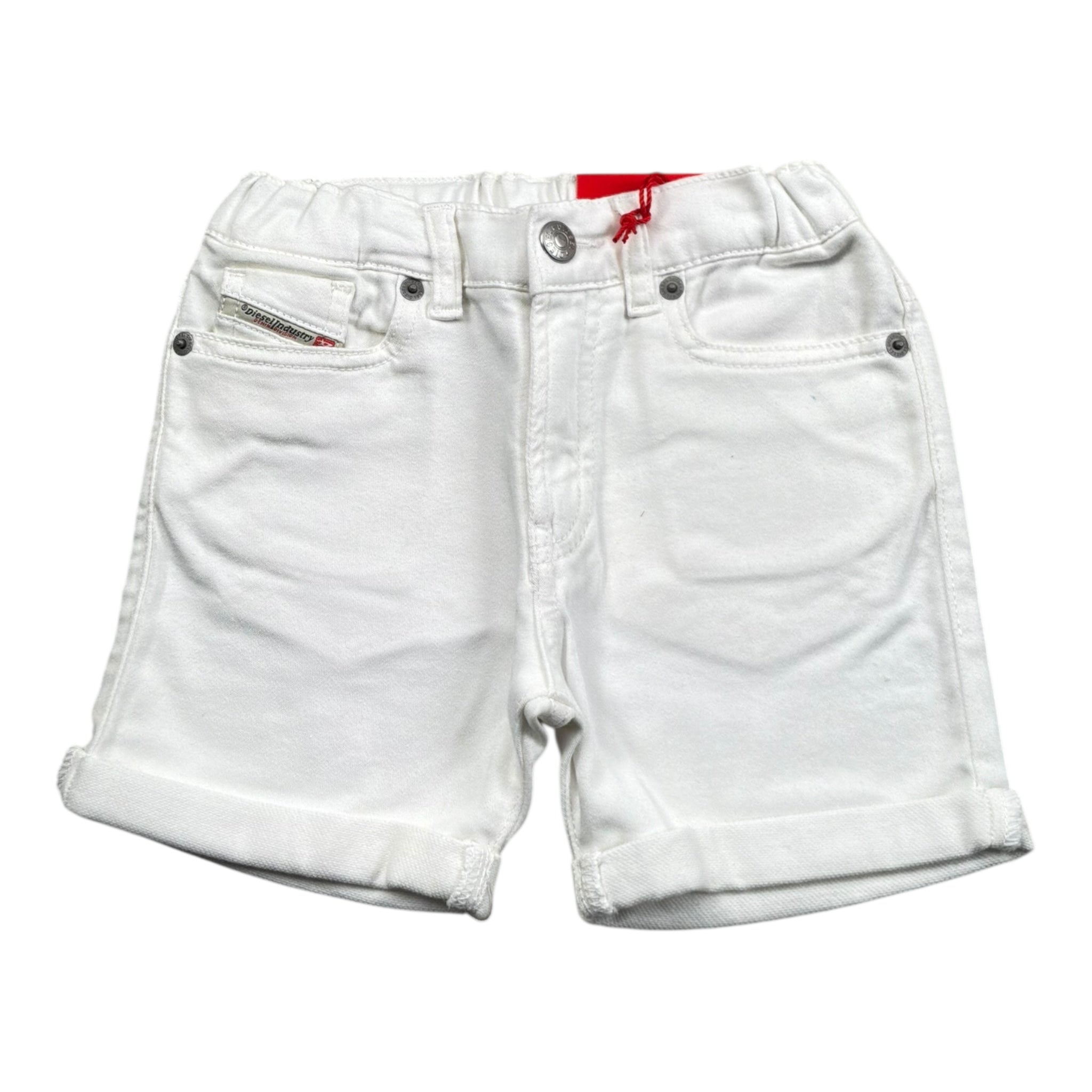 Diesel Bermuda In Denim Tinta Unita Girovita Regolabile per Neonato K00362 BIANCO DIESEL 
