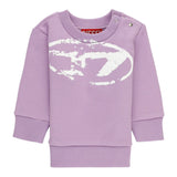 Diesel Felpa Chiusa Girocollo Tinta Unita con Stampa per Neonata K00631 LILLA DIESEL 