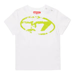 Diesel T-Shirt Girocollo Tinta Unita con Stampa per Neonato K00635 BIANCO DIESEL 