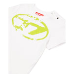 Diesel T-Shirt Girocollo Tinta Unita con Stampa per Neonato K00635 BIANCO DIESEL 
