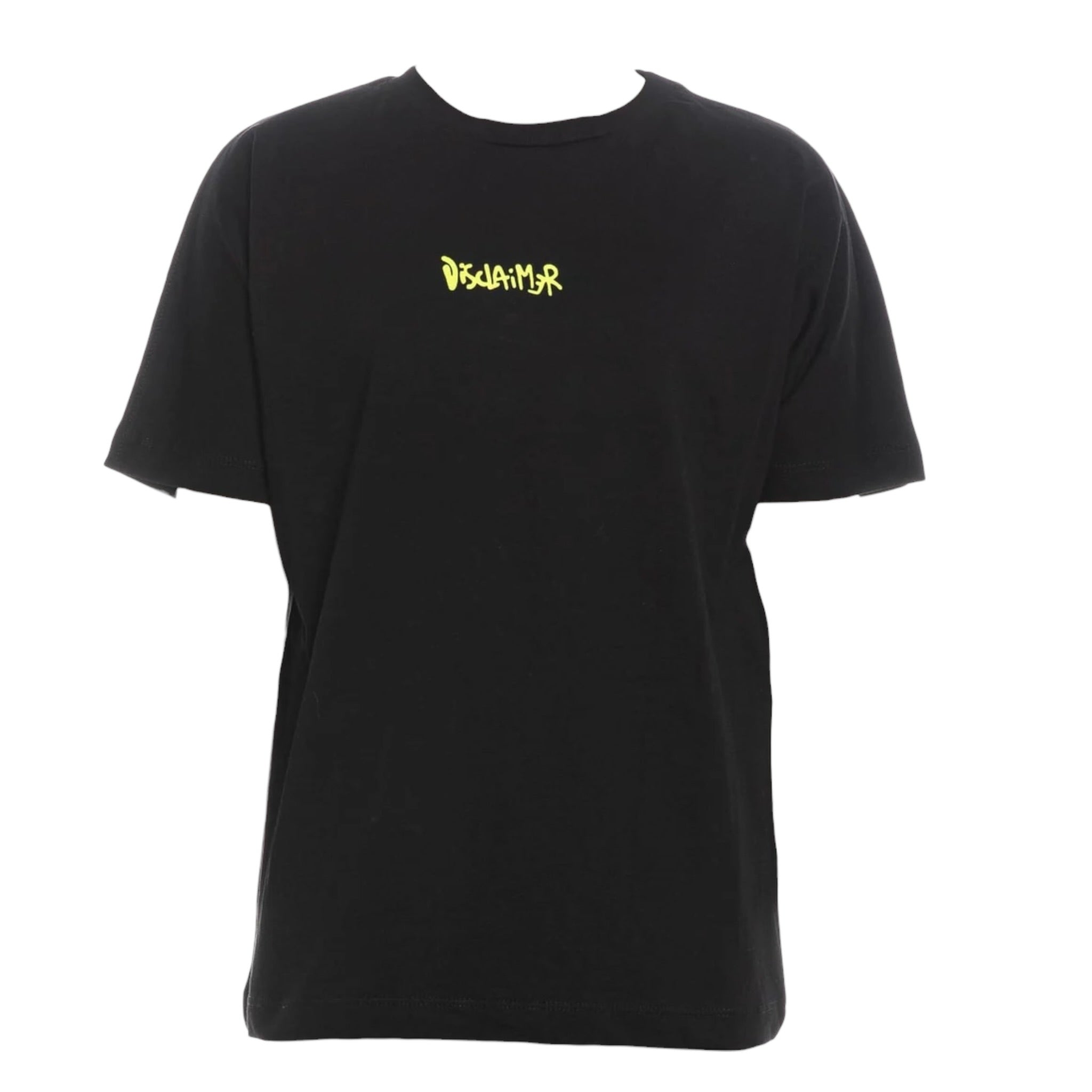 Disclaimer T-Shirt Girocollo Tinta Unita con Stampa per Bambino 25EDK58407X NERO/GIALLO DISCLAIMER 