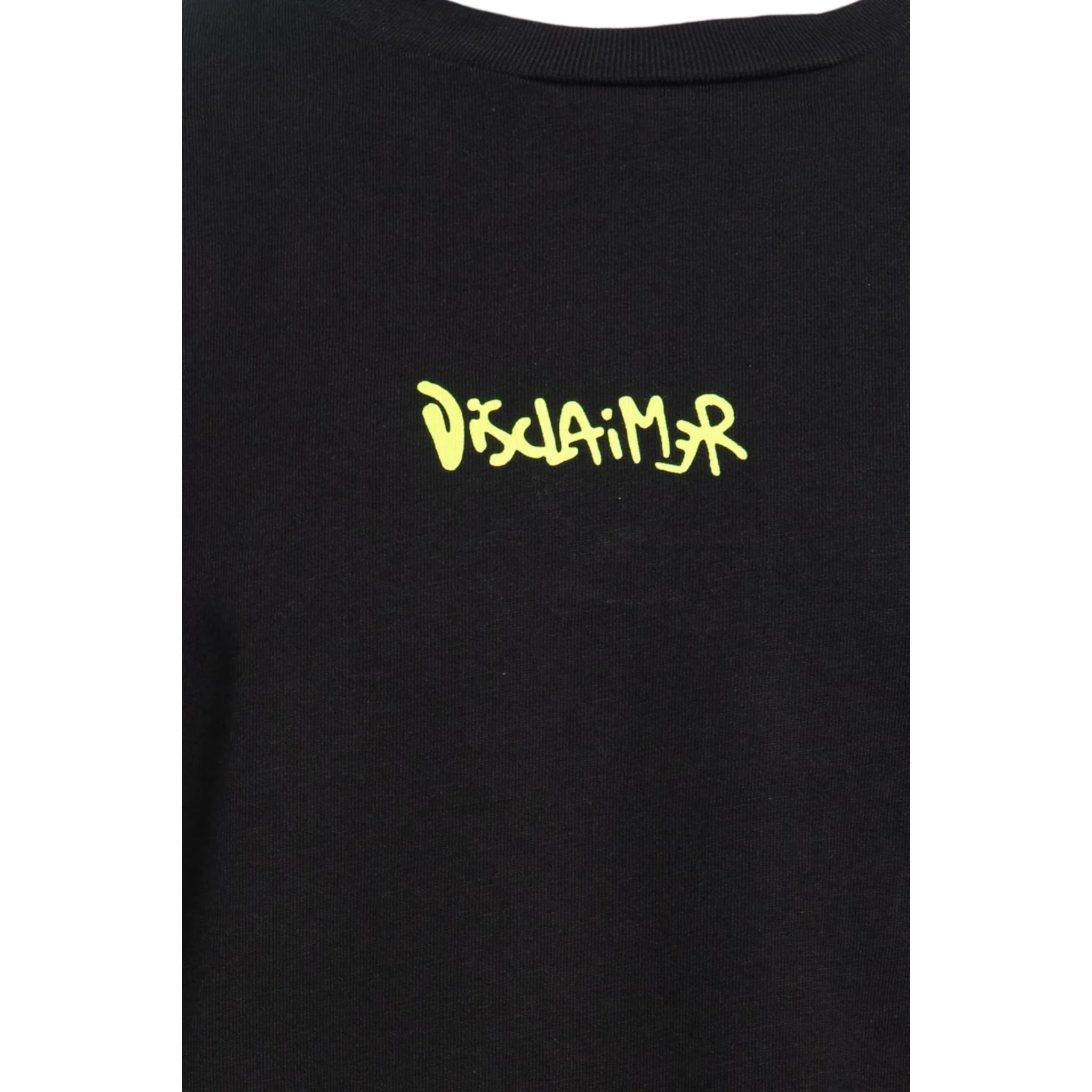 Disclaimer T-Shirt Girocollo Tinta Unita con Stampa per Bambino 25EDK58407X NERO/GIALLO DISCLAIMER 