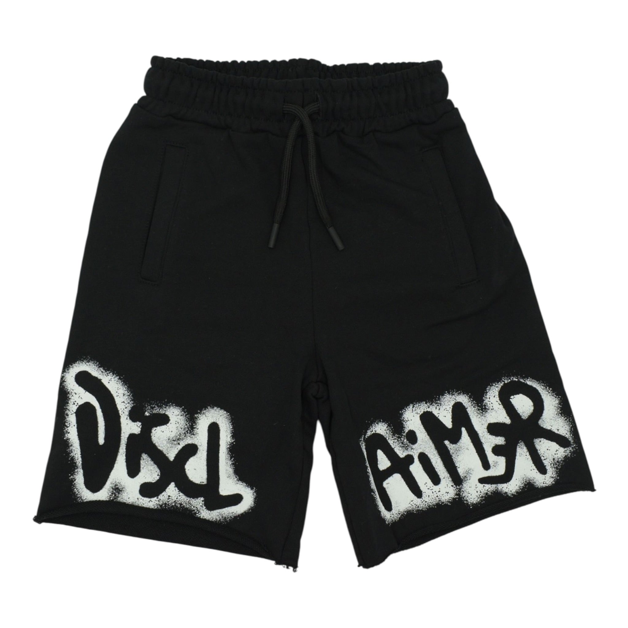 Disclaimer Bermuda tinta unita con Stampa Nero per Bambino 25EDK58412X NERO DISCLAIMER 