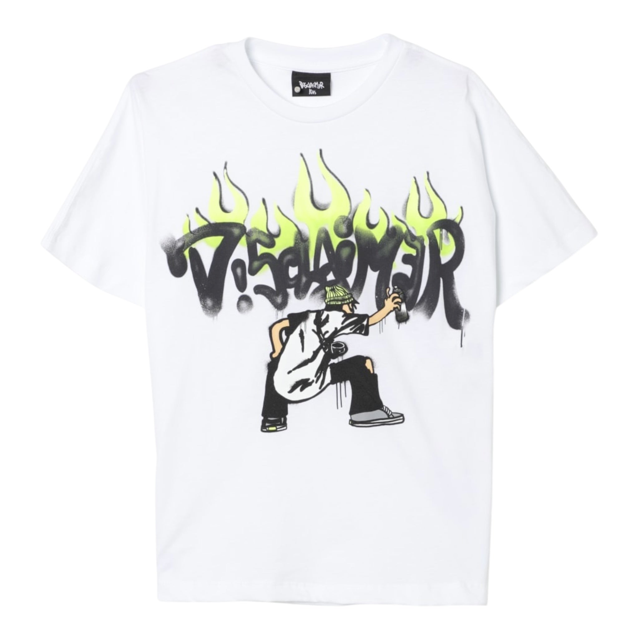 Disclaimer T-Shirt Girocollo Tinta Unita con Stampe per Bambino 25EDK58419X BIANCO DISCLAIMER 