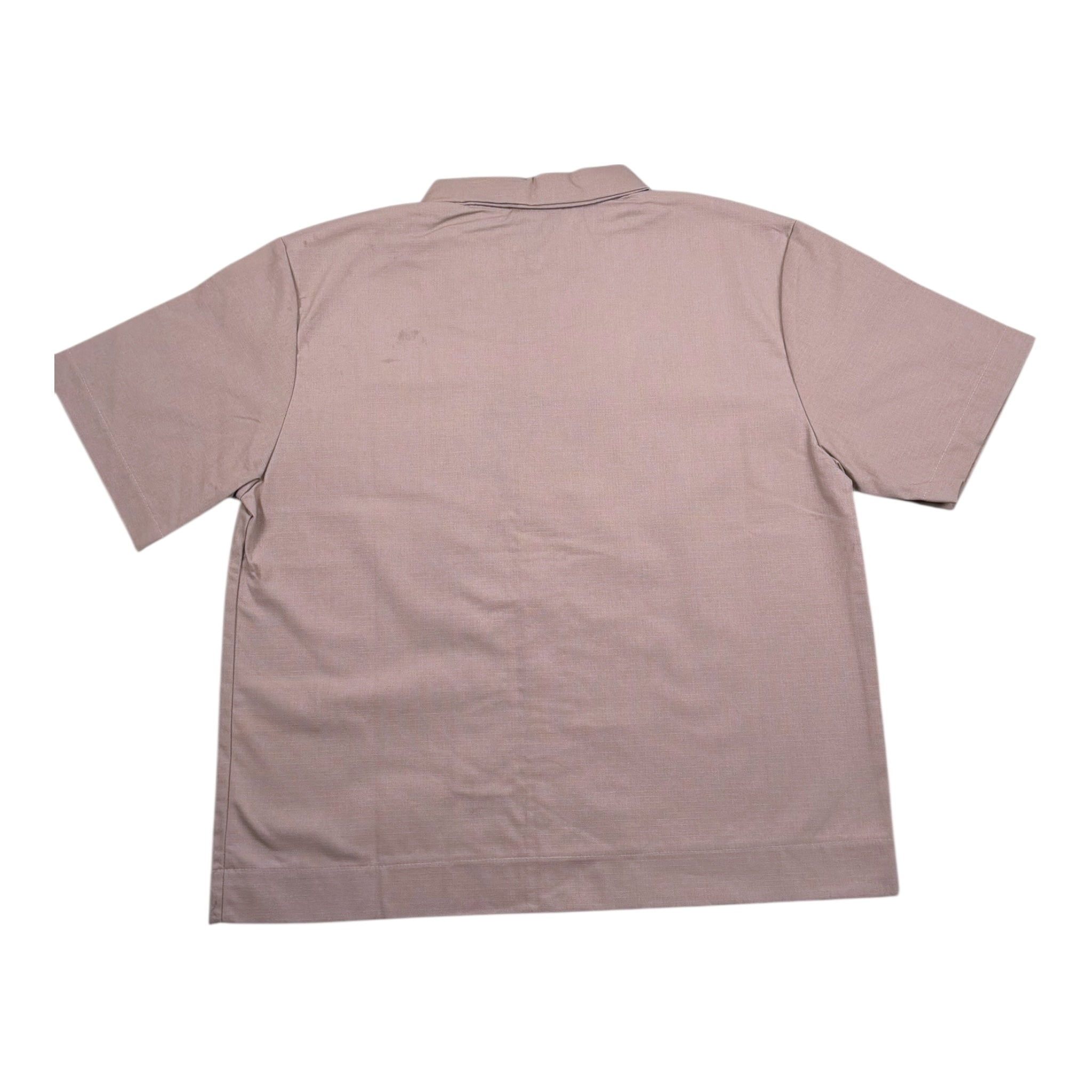Disclaimer Camicia Mezza Manica Tinta Unita con Zip per Bambino 25EDK58456 BEIGE DISCLAIMER 