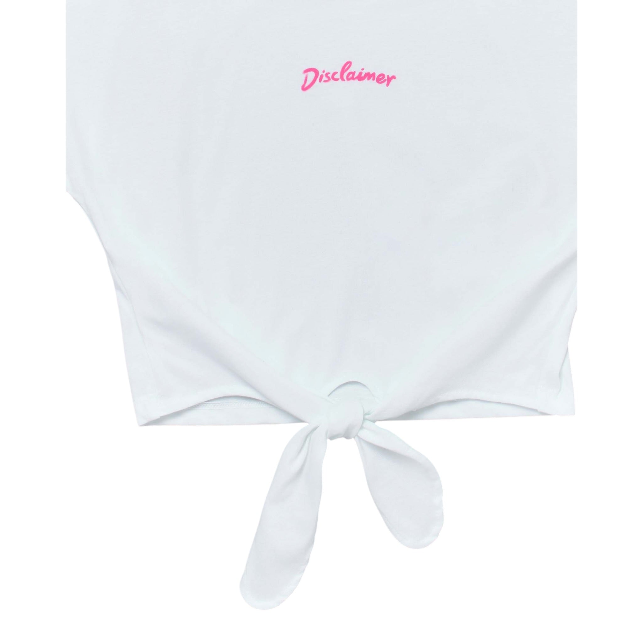 Disclaimer T-Shirt Girocollo Tinta Unita con Logo per Bambina 25EDK58513 BIANCO DISCLAIMER 