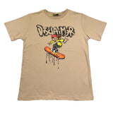 Disclaimer T-Shirt Girocollo Tinta Unita con Stampa per Bambino 25EDK8417 BEIGE DISCLAIMER 