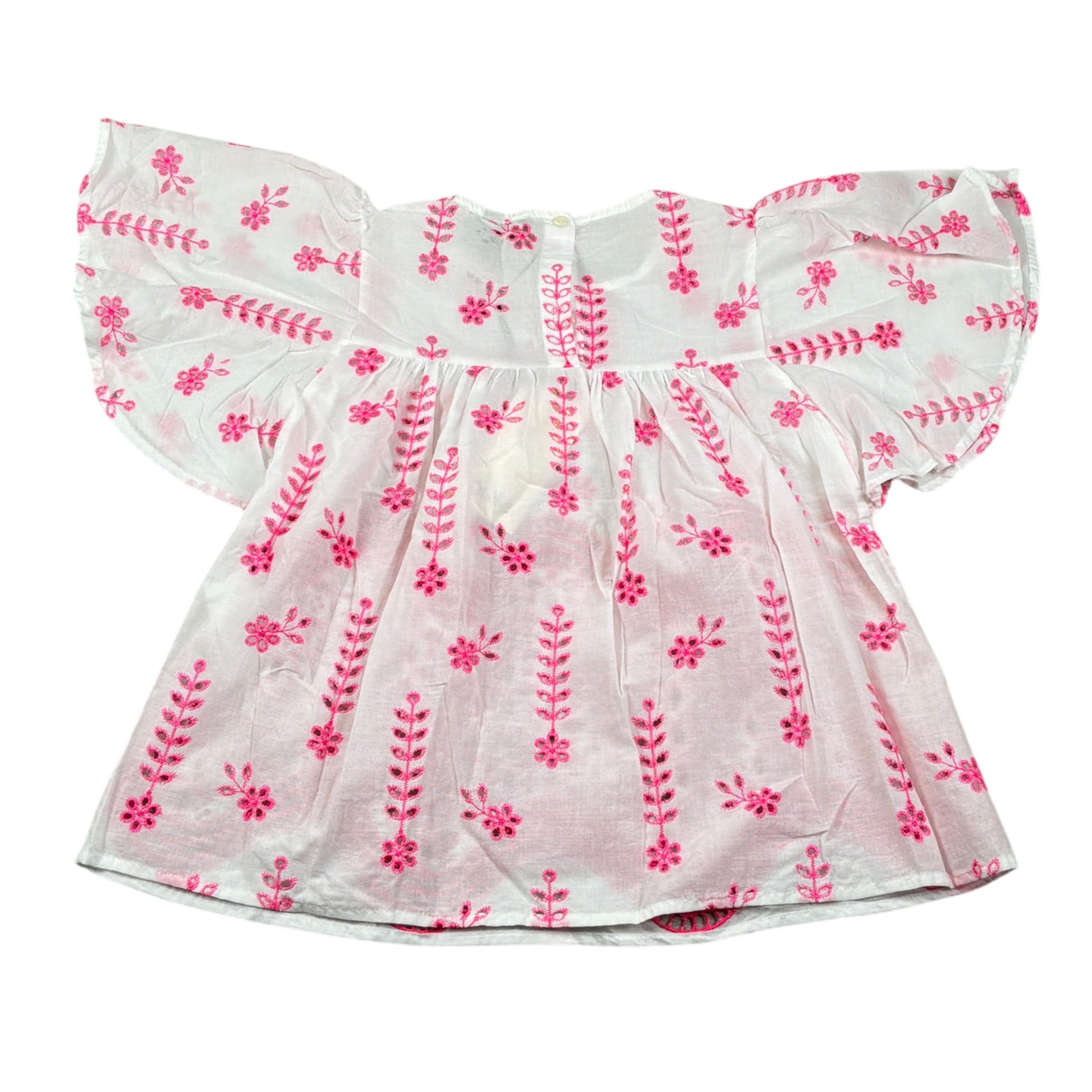 Dixie Camicia tinta unita con Ricami Bianco per Bambina 00499 BIANCO DIXIE 