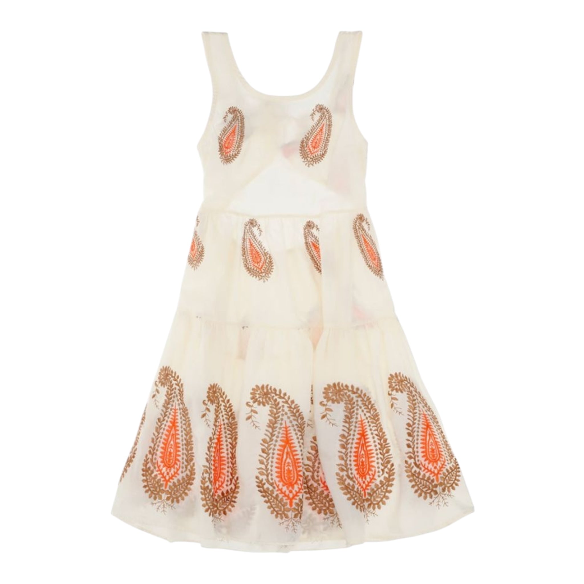 Dixie Abito Tinta Unita con Fantasia per Bambina AB46084G39 BEIGE DIXIE 