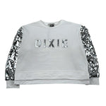 Dixie Felpa Chiusa Girocollo Tinta Unita con Maniche Paillettate per Bambina LB09042G74 BIANCO DIXIE 