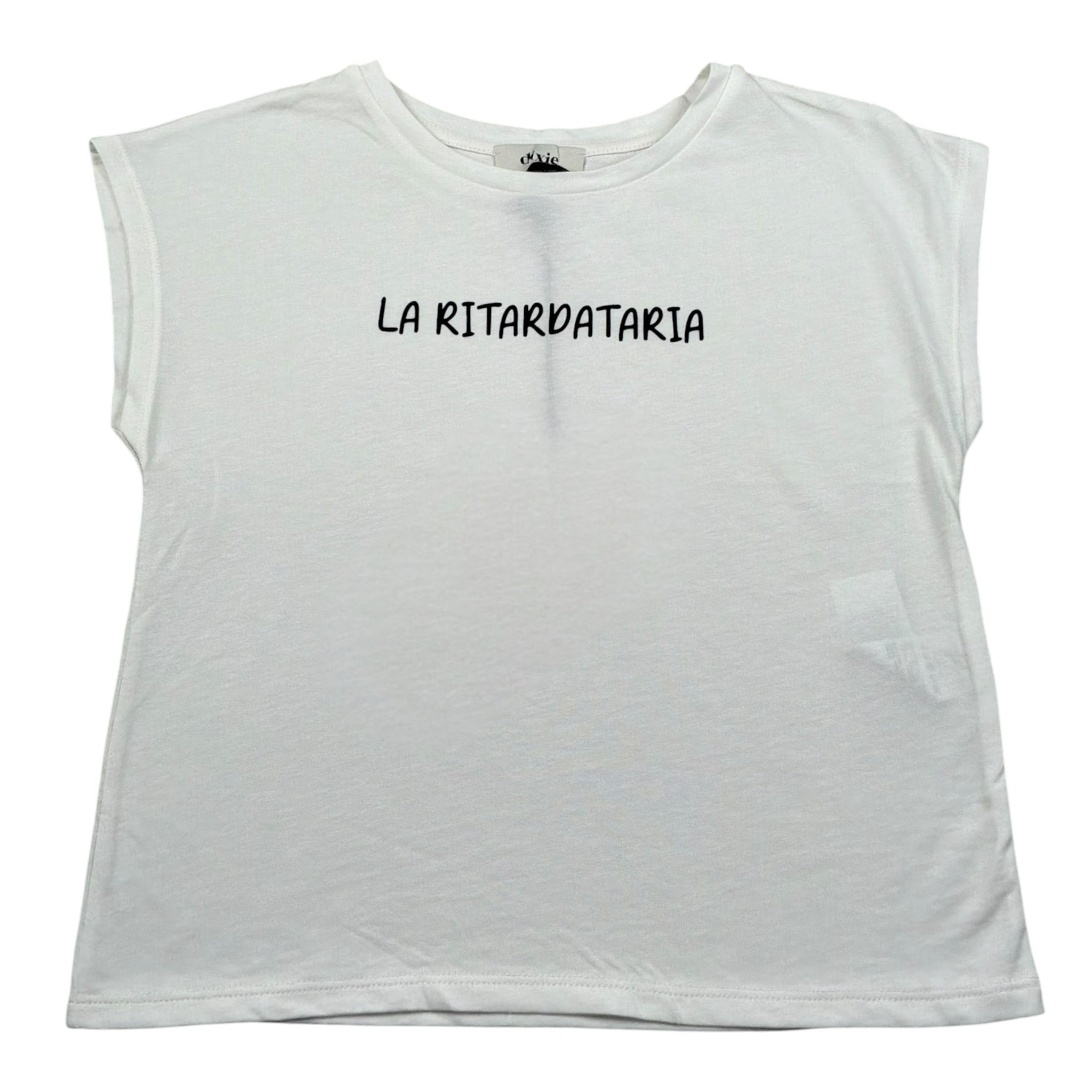 Dixie T-Shirt Girocollo Tinta Unita con Stampa per Bambina MB68030G74 PANNA DIXIE 