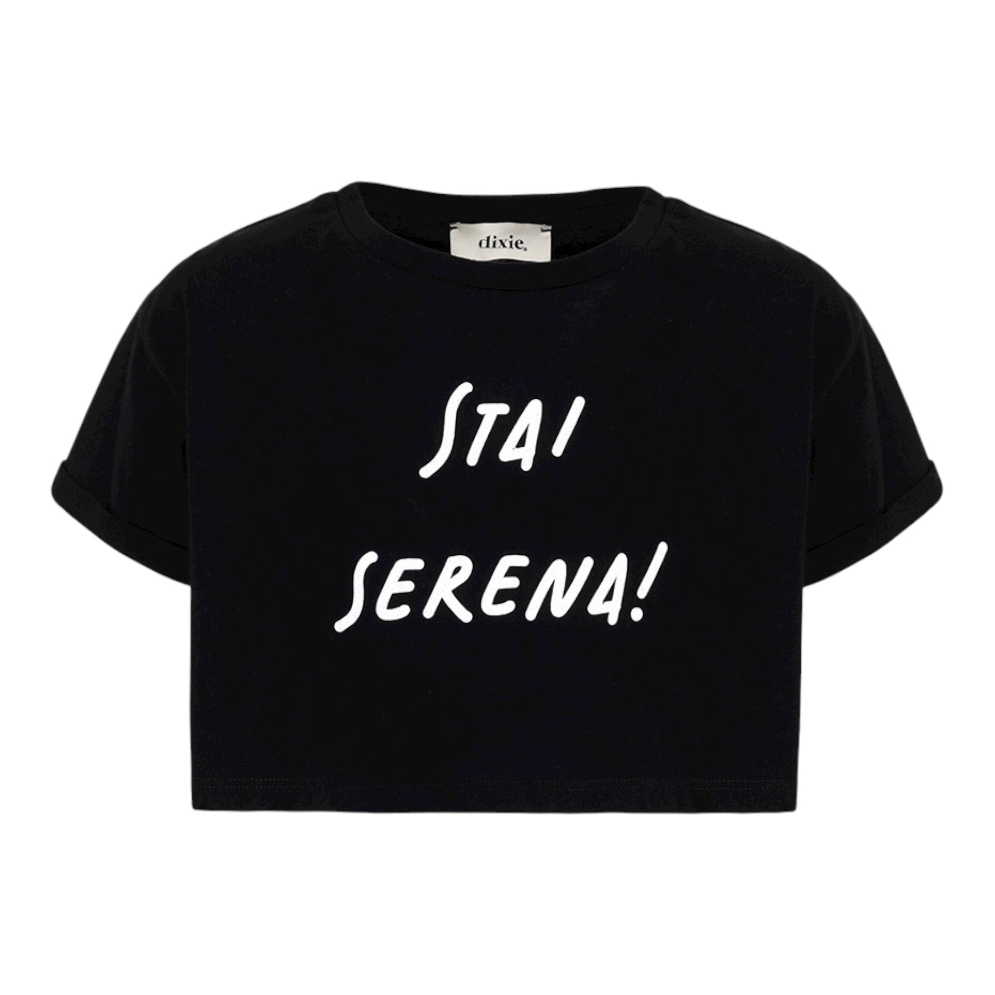 Dixie T-Shirt Tinta Unita Girocollo con Stampa per Bambina MBA1030G64 NERO DIXIE 