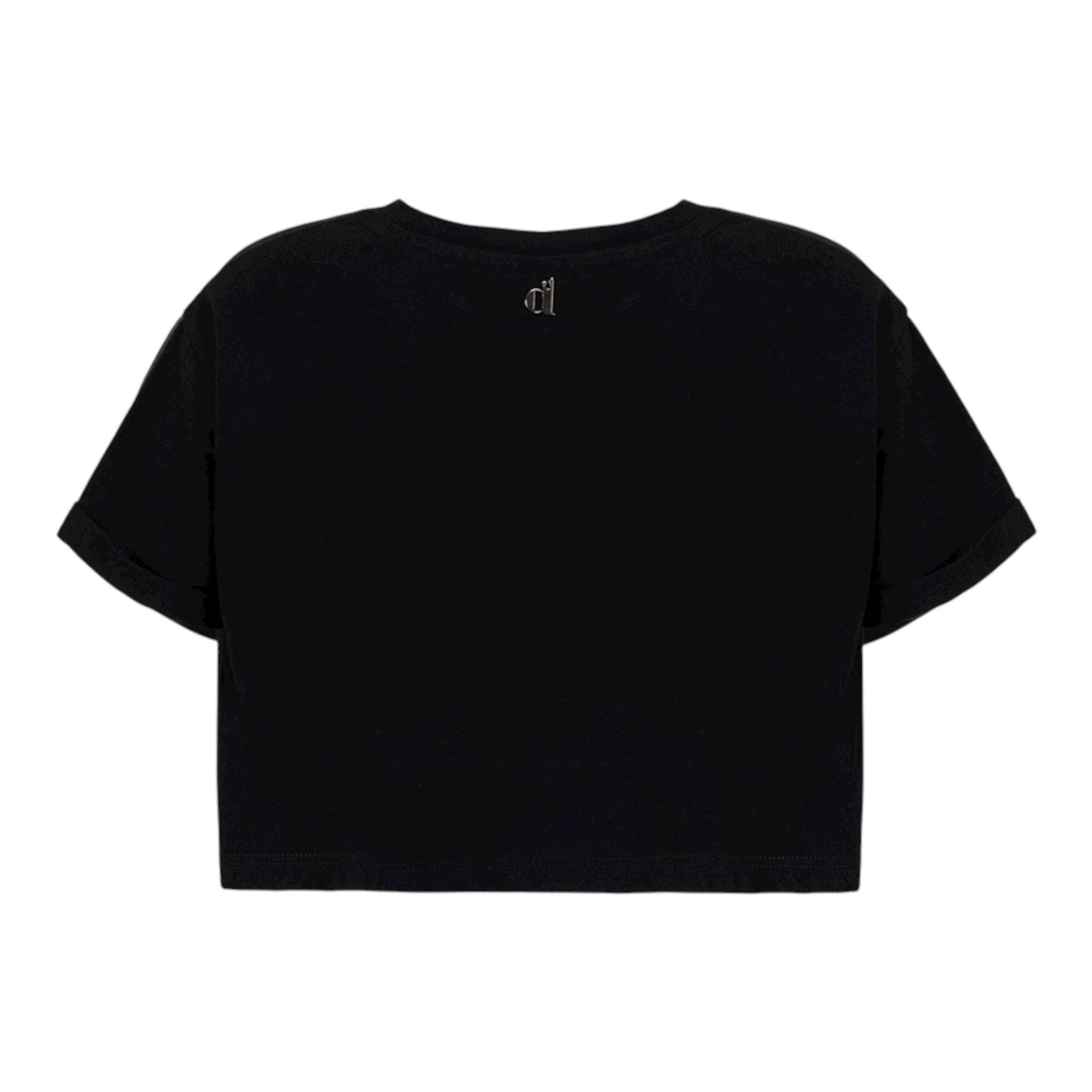 Dixie T-Shirt Tinta Unita Girocollo con Stampa per Bambina MBA1030G64 NERO DIXIE 
