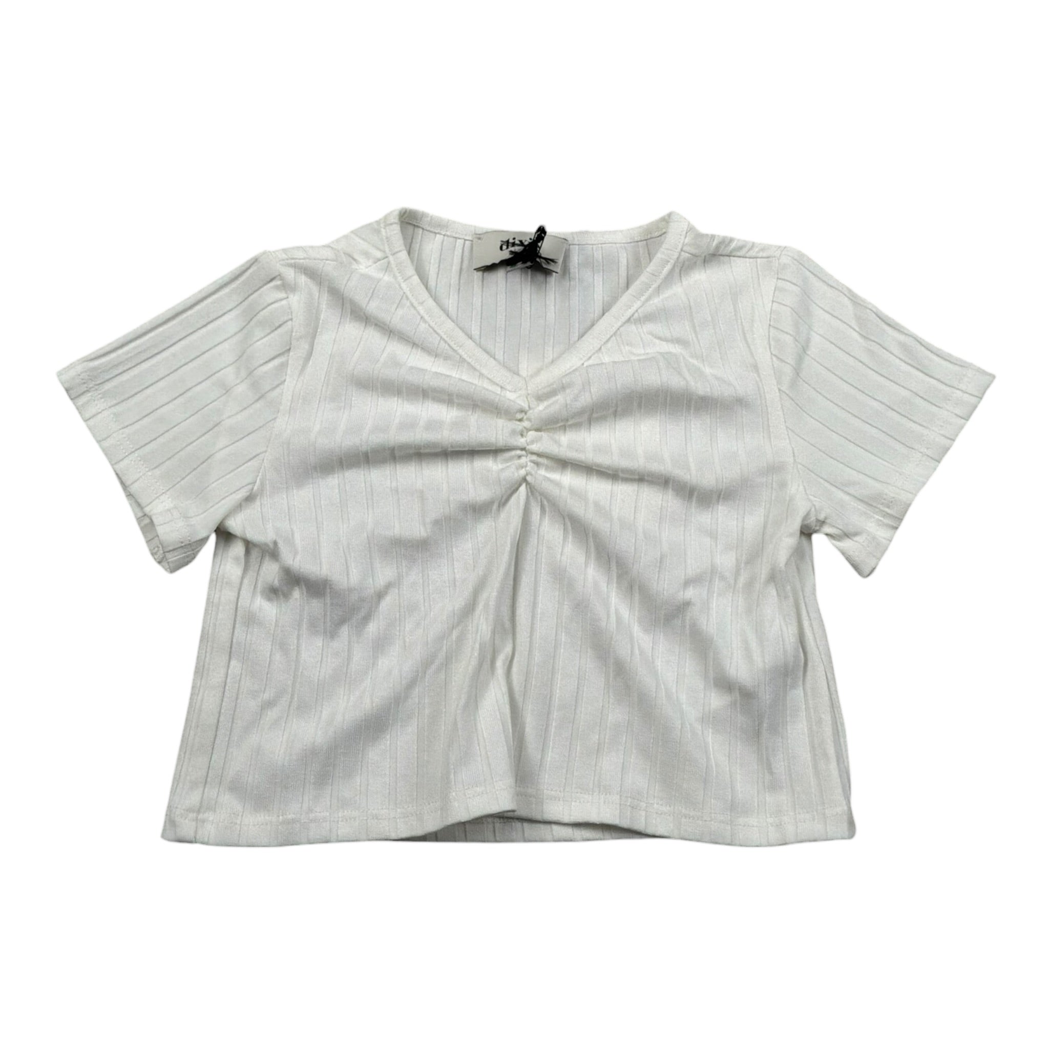 Dixie T-Shirt Tinta Unita Modello Crop per Bambina MBB4070G74 BIANCO DIXIE 