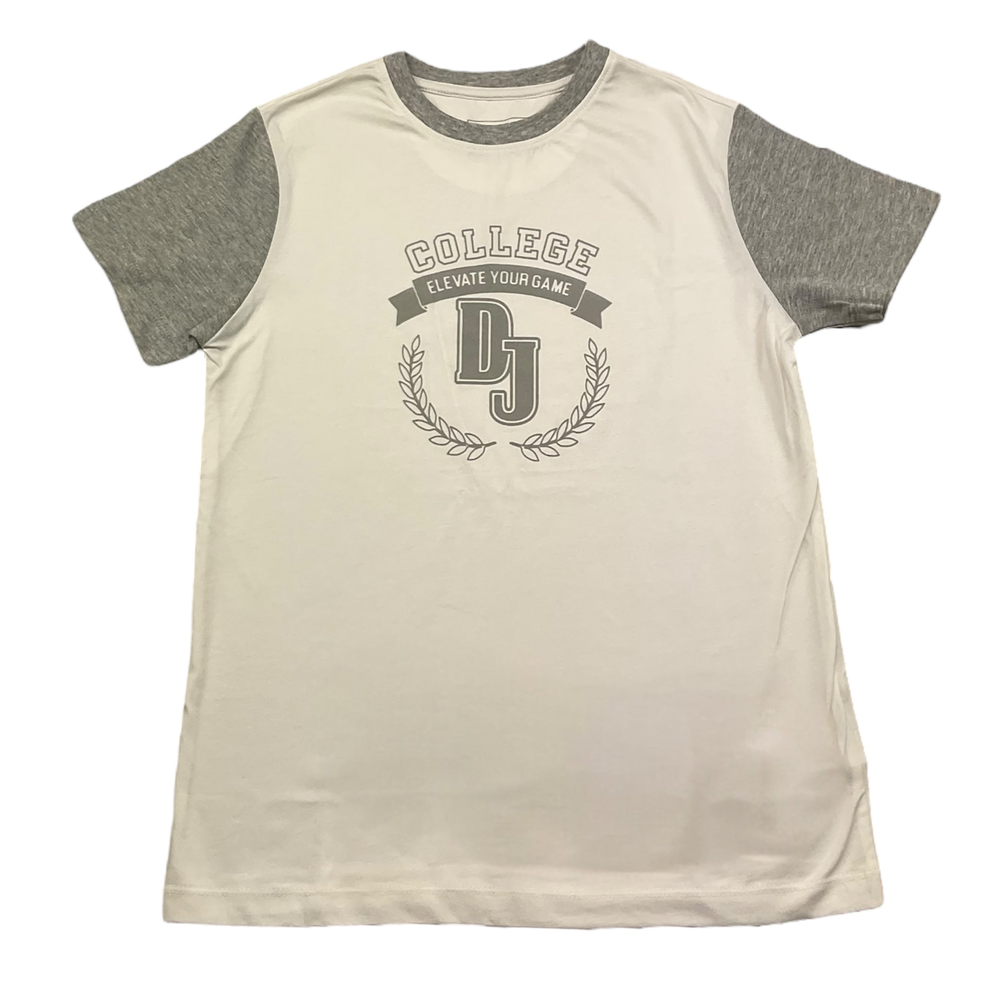 Dnj T-Shirt Girocollo Tinta Unita con Logo per Bambino TSD5114J BIANCO DNJ 