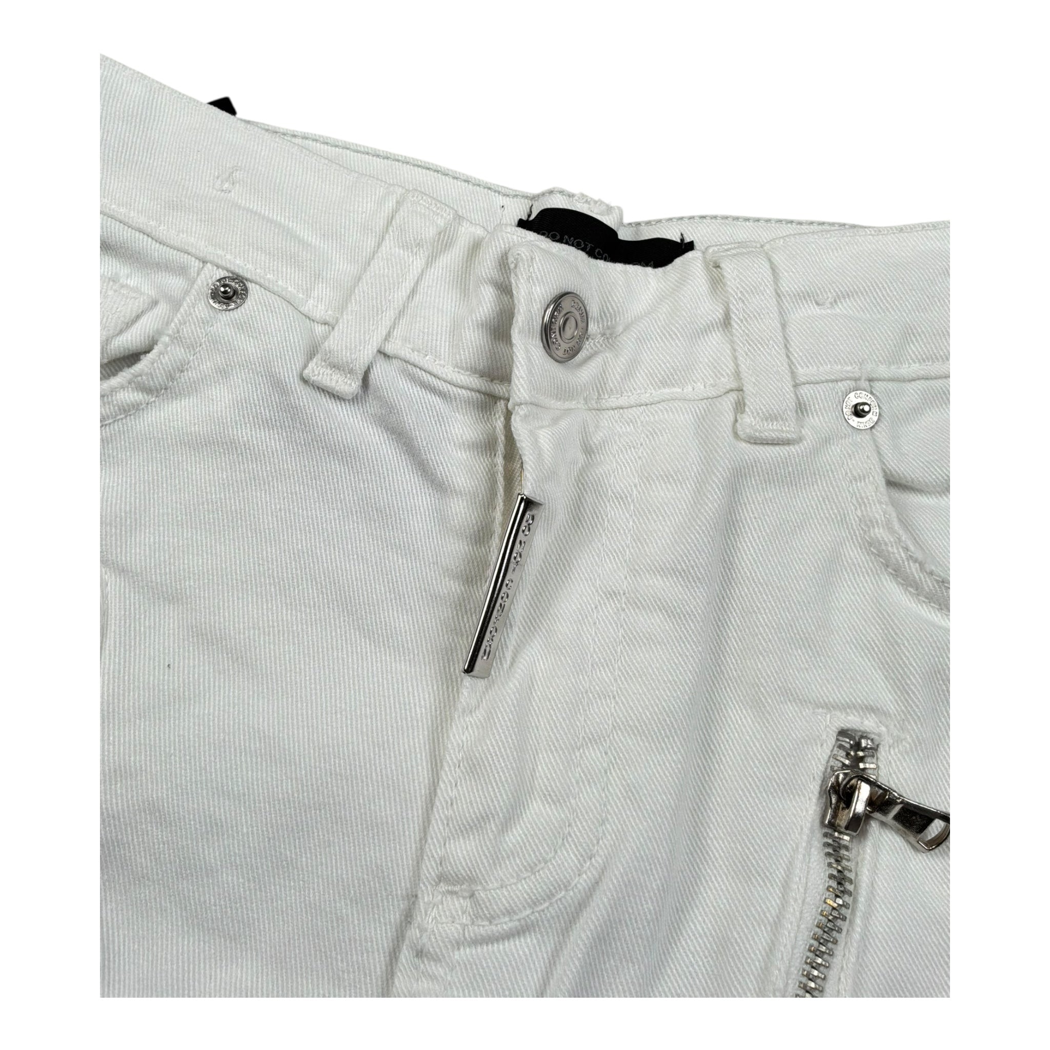 Do Not Conform Bermuda In Denim Tinta Unita con Girovita Regolabile per Bambino TAN007 BIANCO DO NOT CONFORM 