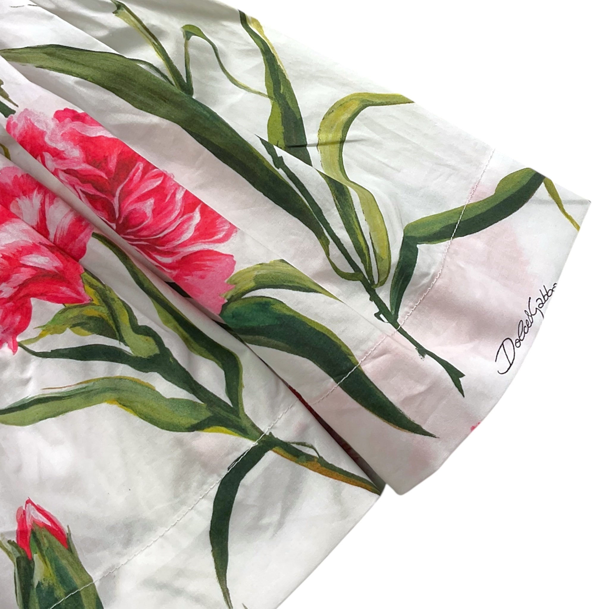 Dolce & Gabbana Set Abito Tinta Unita con Fantasia Fiori-Coulotte per Neonata L23DI3 BIANCO DOLCE & GABBANA 