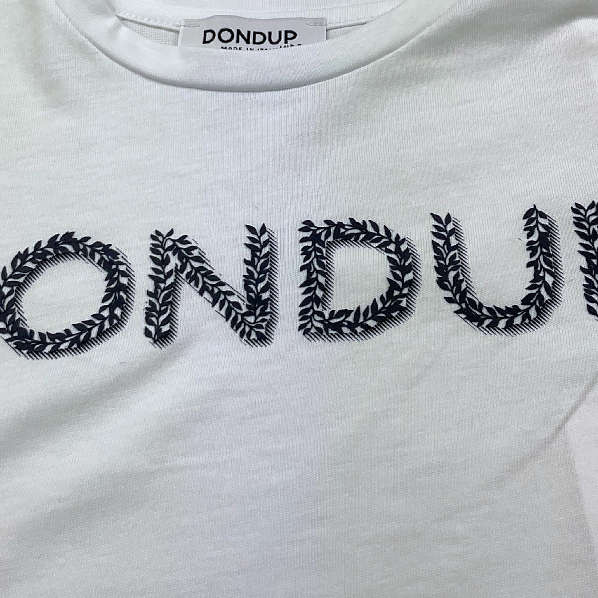 Dondup T-Shirt Girocollo Tinta Unita con Stampa per Bambina DFTS023 BIANCO DONDUP 
