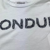 Dondup T-Shirt Girocollo Tinta Unita con Stampa per Neonata DFTS023N BIANCO DONDUP 