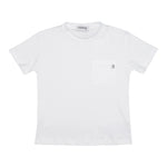 Dondup T-Shirt Girocollo Tinta Unita con Taschino per Bambino DMTS039 BIANCO DONDUP 