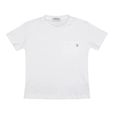 Dondup T-Shirt Girocollo Tinta Unita con Taschino per Bambino DMTS039 BIANCO DONDUP 