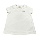 Dou Dou Abito Tinta Unita Mezza Manica per Bambina DW1A31 PANNA DOU DOU 