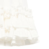 Dou Dou Abito Tinta Unita Mezza Manica con Balze per Bambina DW1A61X BIANCO DOU DOU 
