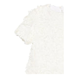 Dou Dou Abito Girocollo Tinta Unita con Applicazioni per Bambina DW1A91X PANNA DOU DOU 