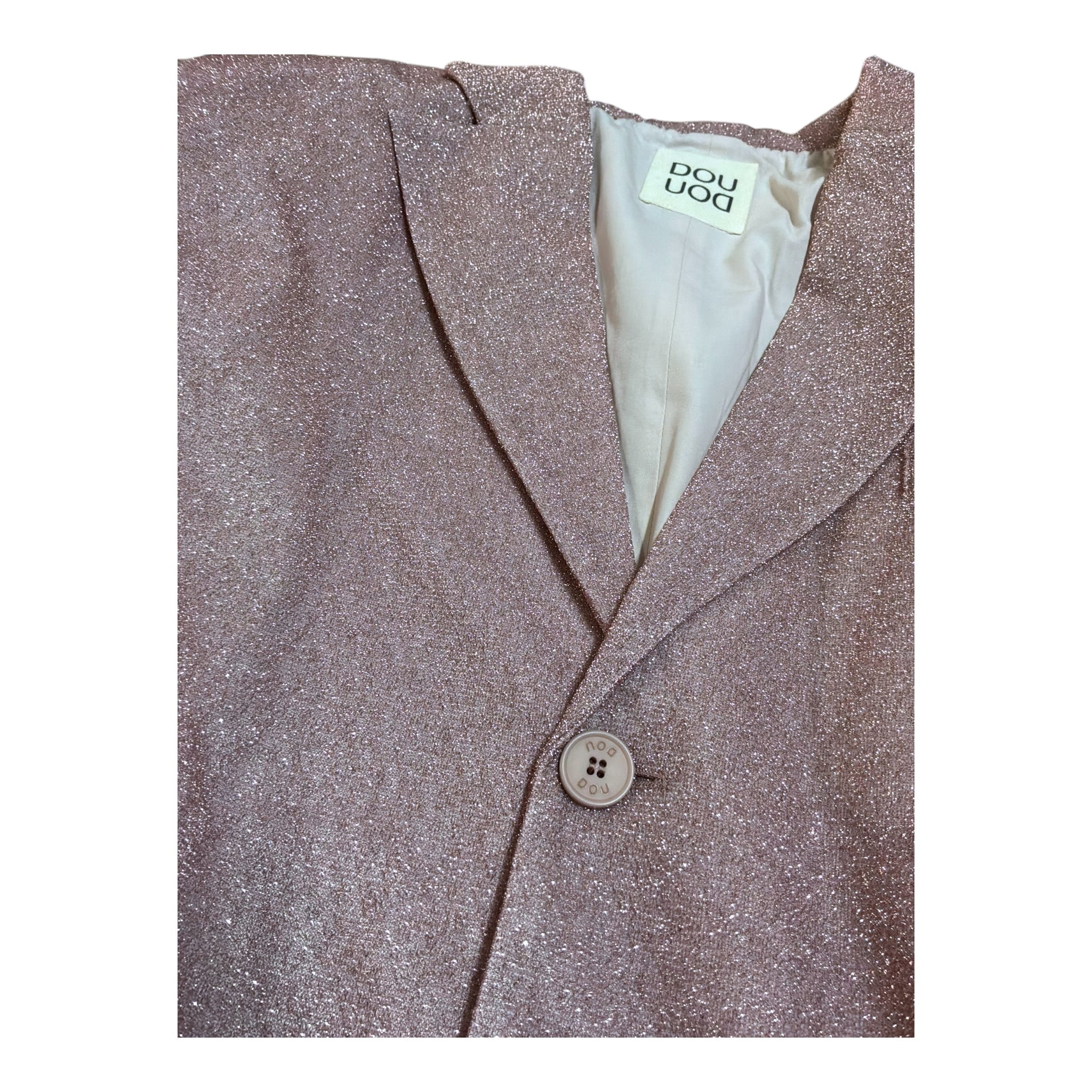 Dou Dou Giacca Tinta Unita Glitter per Bambina DW2A17 ROSA DOU DOU 