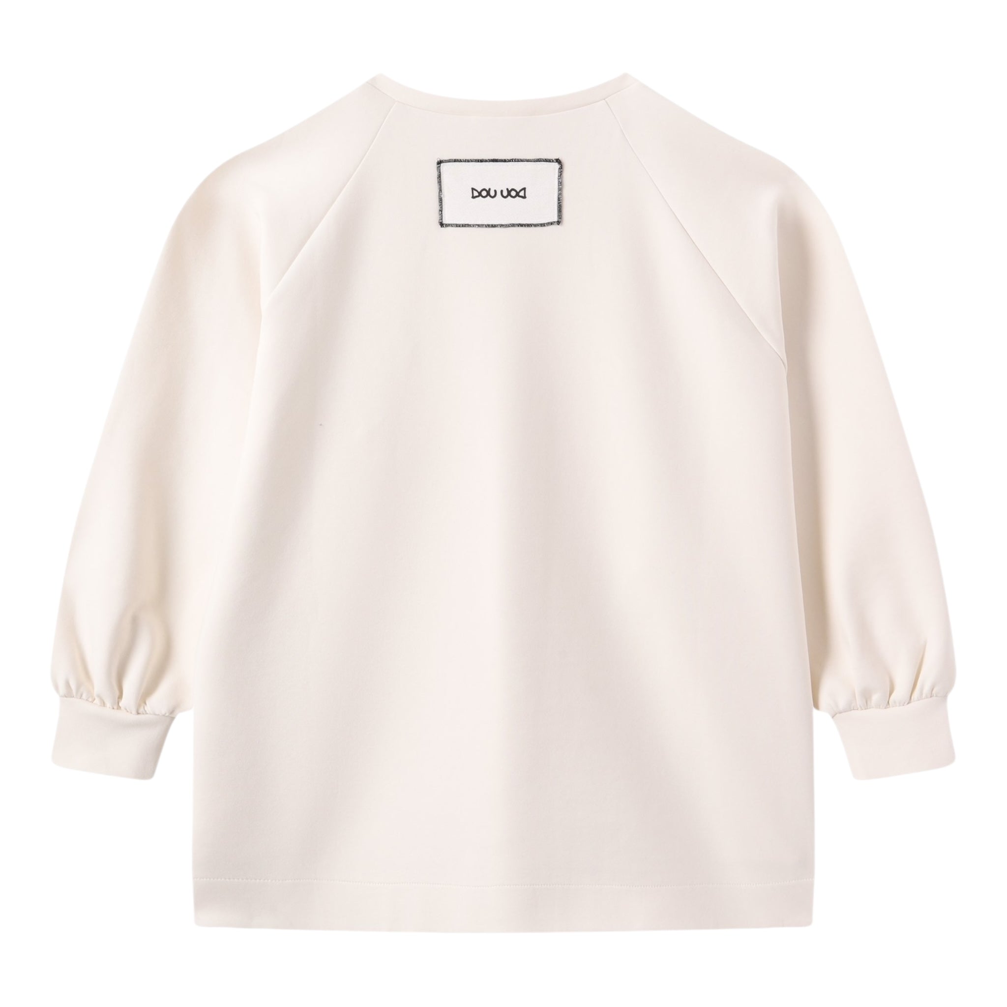 Dou Dou Felpa Chiusa Girocollo Tinta Unita per Bambina DW4A30 PANNA DOU DOU 