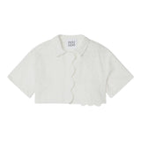 Dou Dou Camicia Tinta Unita Modello Crop per Bambina DW5A40 BIANCO DOU DOU 