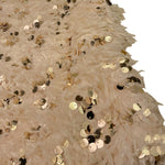 Dou Dou top Giromanica Tinta Unita con Paillettes E Piume per Bambina DW5A51 BEIGE DOU DOU 
