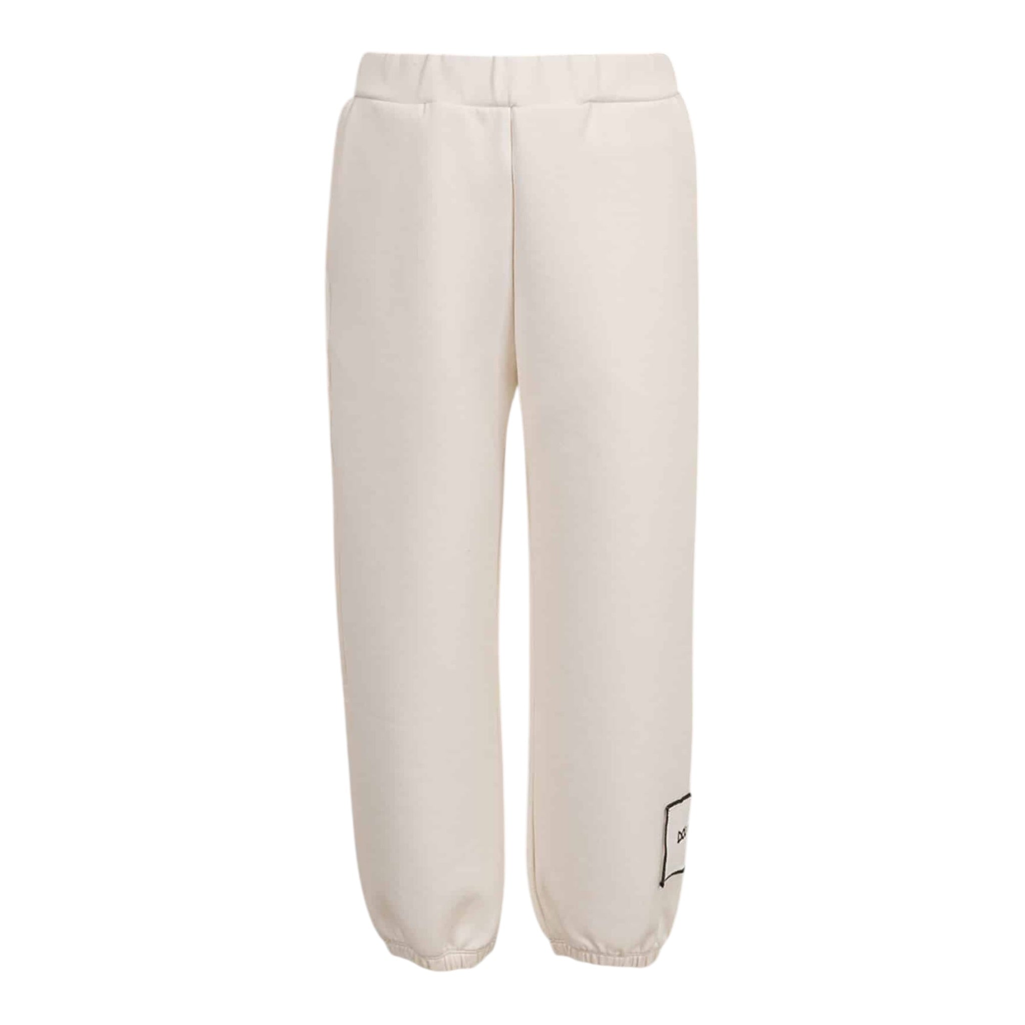 Dou Dou Pantalone Tinta Unita con Logo per Bambina DW6R20X PANNA DOU DOU 