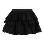 Dou Dou Gonna Tinta Unita con Balze E Elastico In Vita per Bambina DW7A61 NERO DOU DOU 