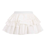 Dou Dou Gonna Tinta Unita con Balze E Elastico In Vita per Bambina DW7A61X BIANCO DOU DOU 