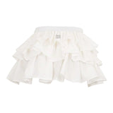 Dou Dou Gonna Tinta Unita con Balze E Elastico In Vita per Bambina DW7A61X BIANCO DOU DOU 