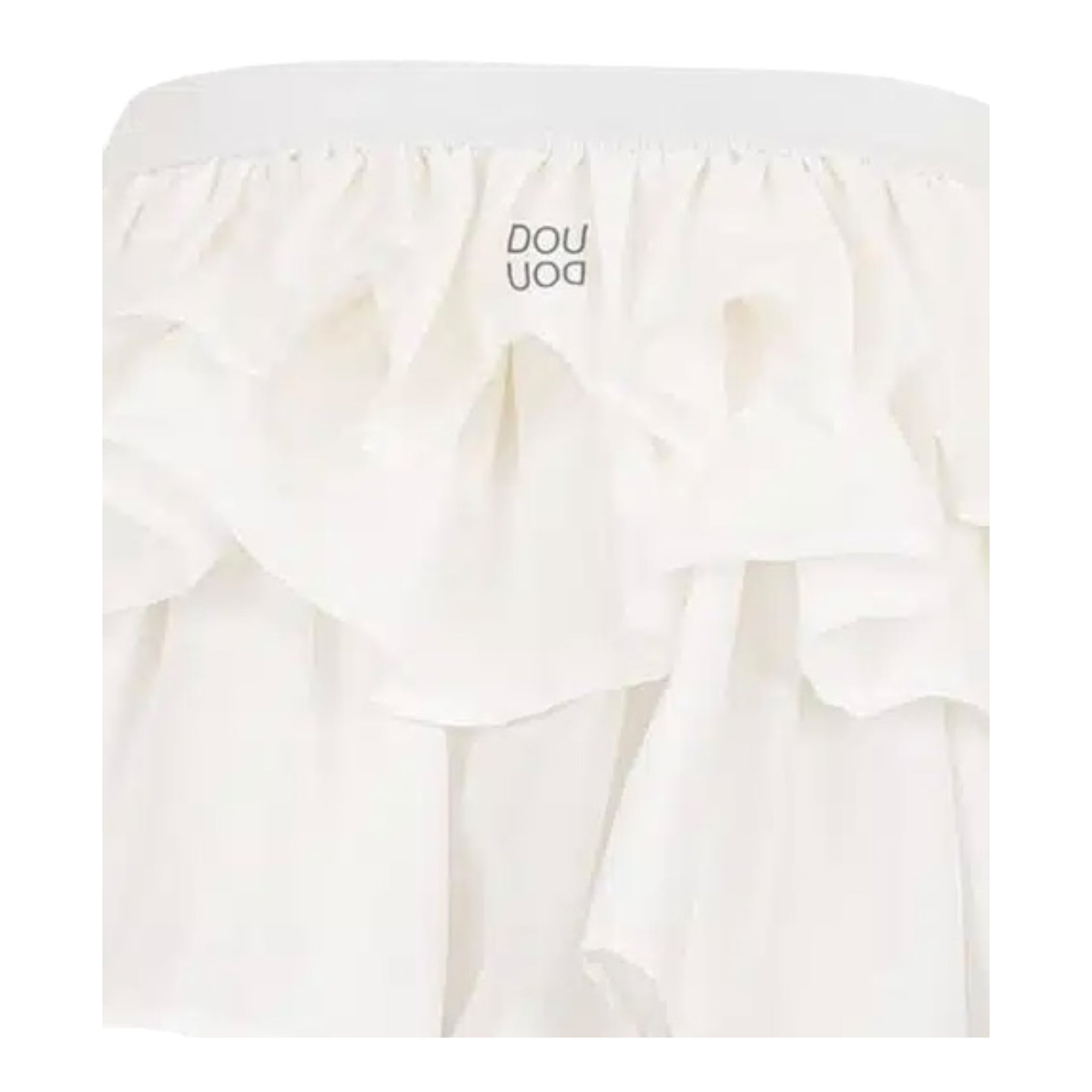 Dou Dou Gonna Tinta Unita con Balze E Elastico In Vita per Bambina DW7A61X BIANCO DOU DOU 