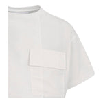 Dou Dou T-Shirt Girocollo Tinta Unita Modello Crop per Bambina DW8A51 BIANCO DOU DOU 