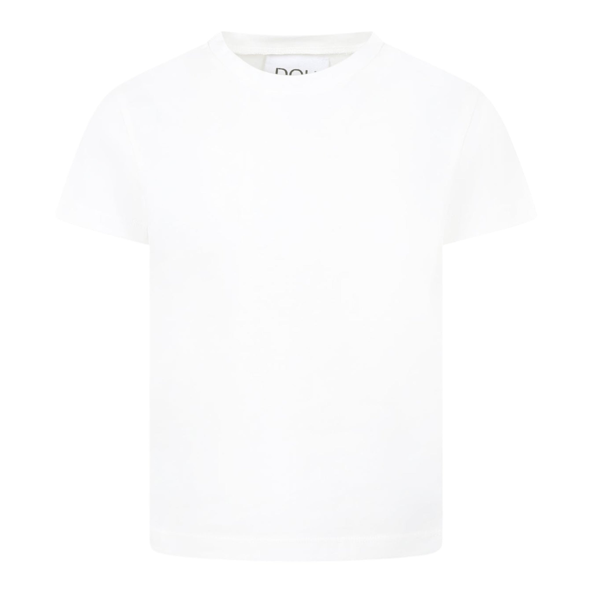 Dou Dou T-Shirt Girocollo Tinta Unita per Bambina DW8P41 BIANCO DOU DOU 