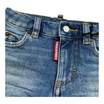 Dsquared2 Bermuda Tinta Unita In Denim per Neonato DQ00WGN BLU DSQUARED2 
