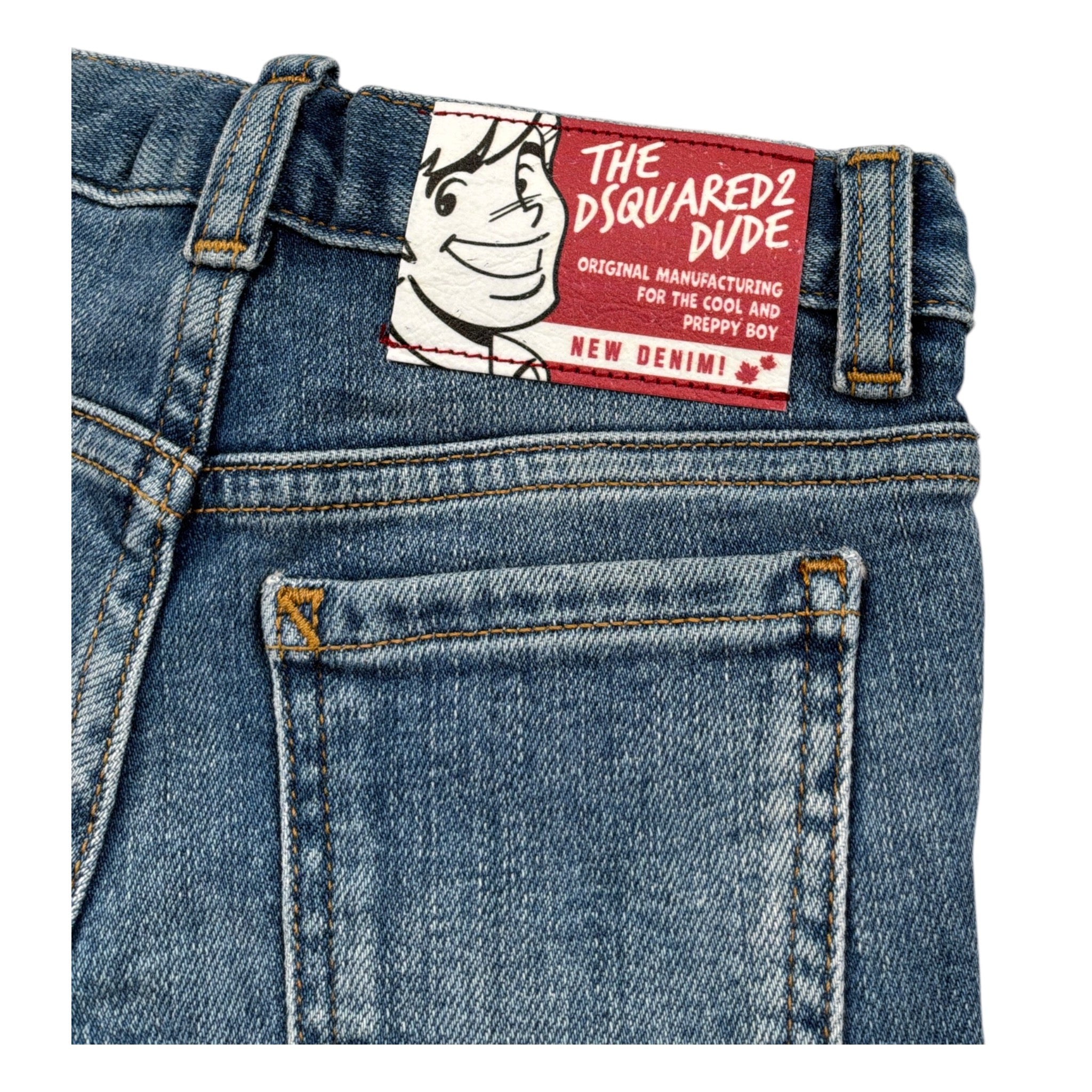 Dsquared2 Bermuda tinta unita In Denim Azzurro per Neonato DQ00WGX AZZURRO DSQUARED2 