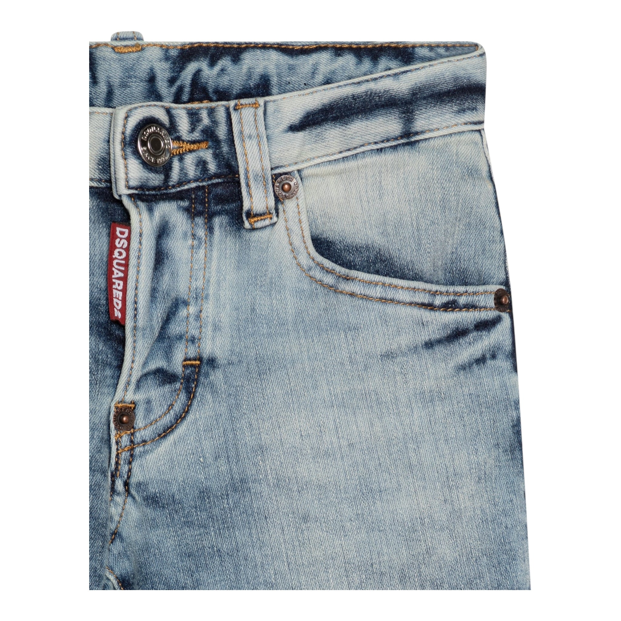 Dsquared2 Jeans Tinta Unita con 5 Tasche per Bambino DQ03LD AZZURRO DSQUARED2 